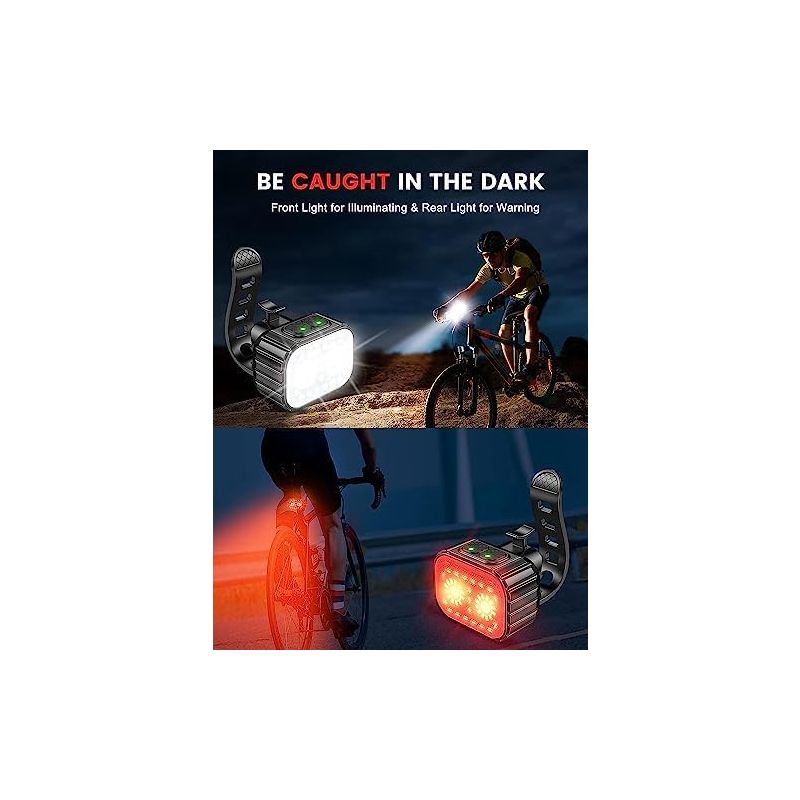 Bike Lights, Bike Lighting Parts, Rechargeable Bicycle Lights Set, Waterproof Bike Lights for Night Riding/Cycling Safety
