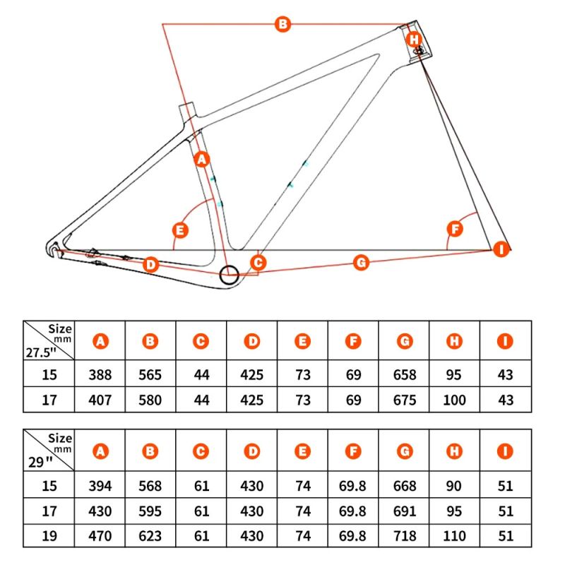 TOSEEK SP-01 Carbon MTB Frame 29er - Lightweight, Durable Carbon Mountain Bike Frame for 27.5/29
