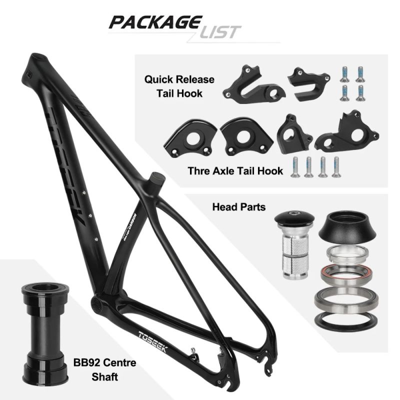 TOSEEK SP-01 Carbon MTB Frame 29er - Lightweight, Durable Carbon Mountain Bike Frame for 27.5/29