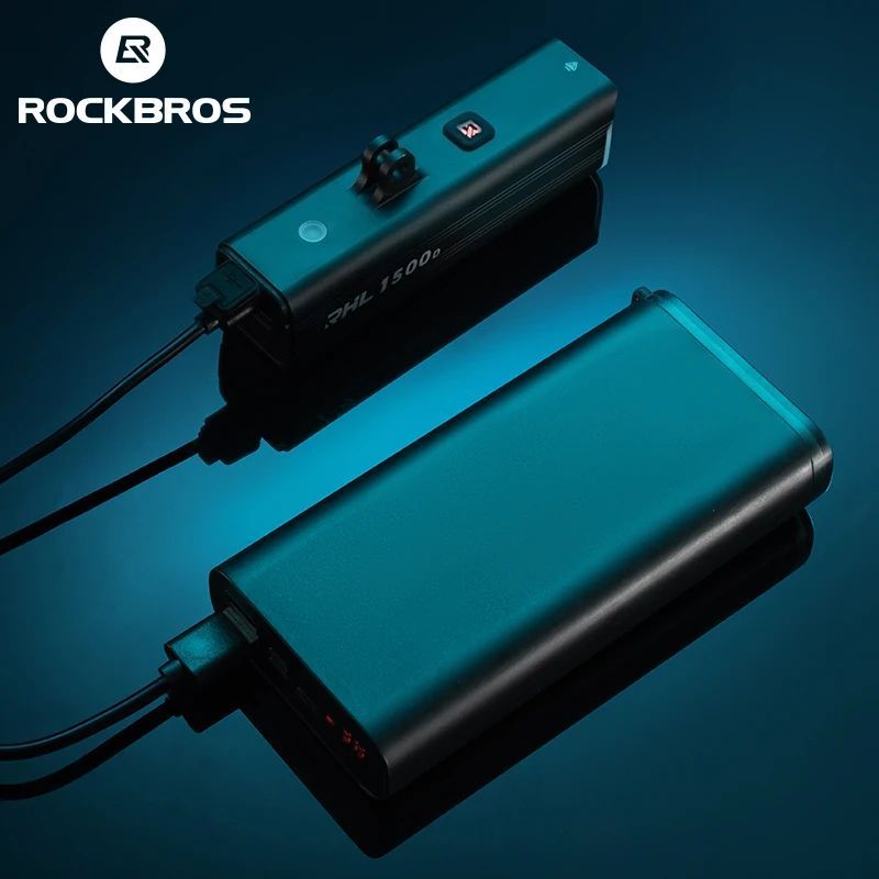 ROCKBROS Bike Light 1500LM/1000LM, Aluminum Alloy, Type-C Charging, Smart LED Headlight, Waterproof, for Night Cycling, Easy Mount, Durable, Ideal for Cyclists & Mechanics