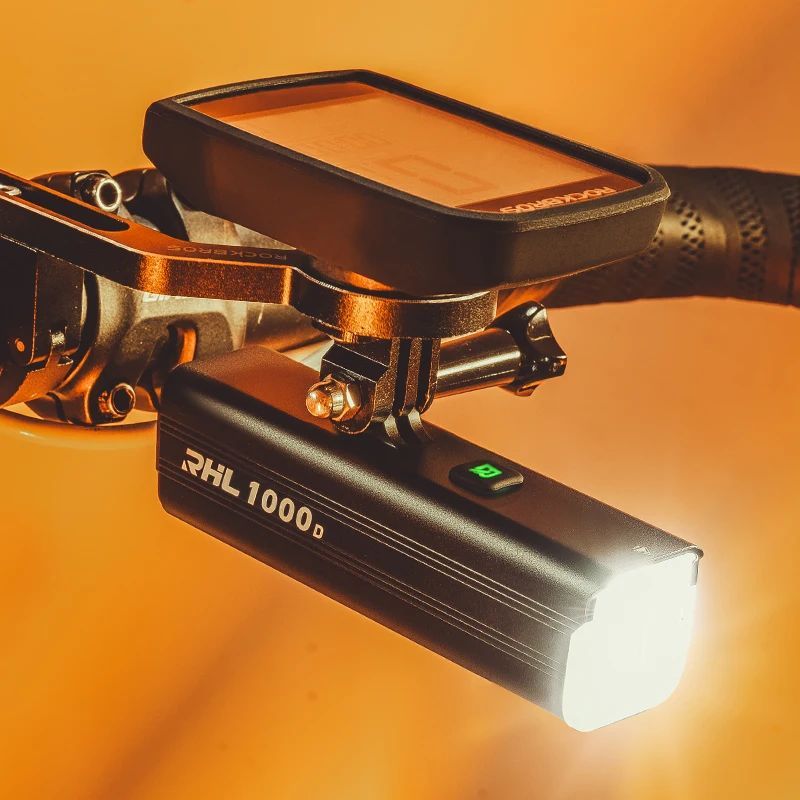 ROCKBROS Bike Light 1500LM/1000LM, Aluminum Alloy, Type-C Charging, Smart LED Headlight, Waterproof, for Night Cycling, Easy Mount, Durable, Ideal for Cyclists & Mechanics