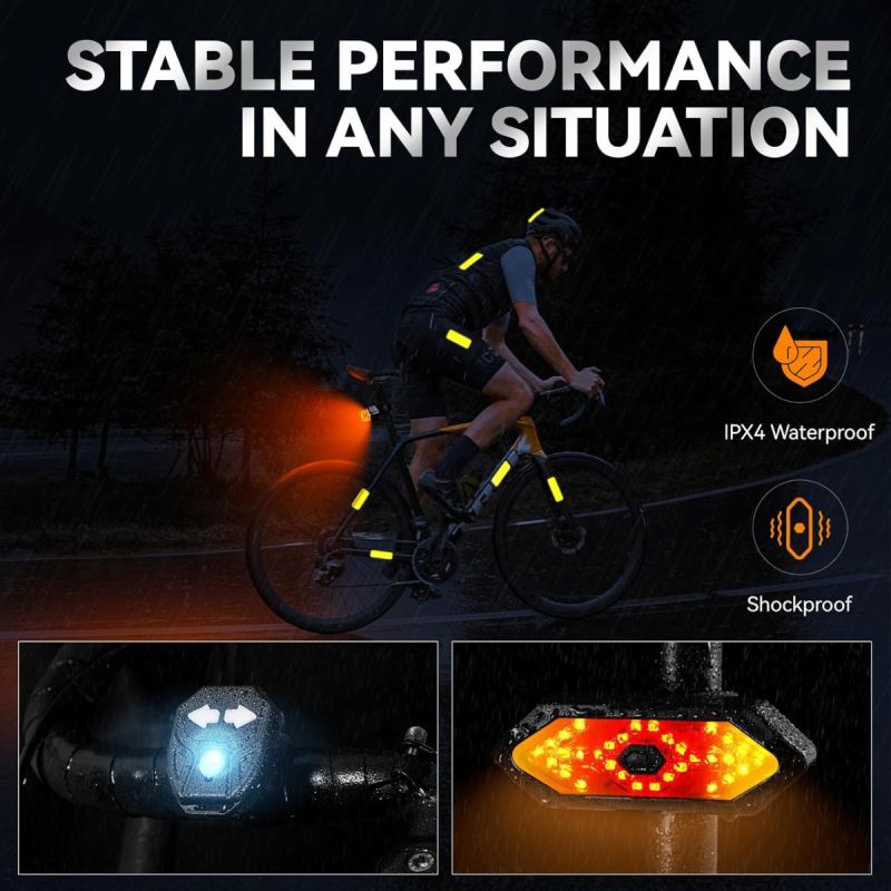Bike Tail Light with Turn Signals USB Rechargeable Bike Turn Signals 120 Lumens Ultra Bright LED Turn Signals for Bicycle