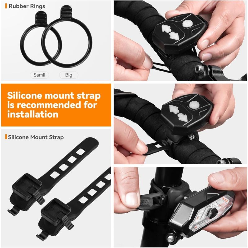 Bike Tail Light with Turn Signals USB Rechargeable Bike Turn Signals 120 Lumens Ultra Bright LED Turn Signals for Bicycle