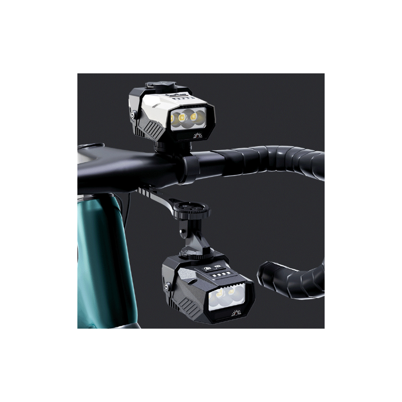 Portable and easy-to-assemble mountain bike light with lower mount for cycling