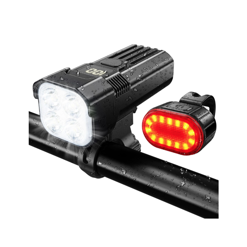 Bike Light for Night Riding, 2000LM Bicycle Headlight & Taillight, USB-C Rechargeable Waterproof LED Bike Headlights