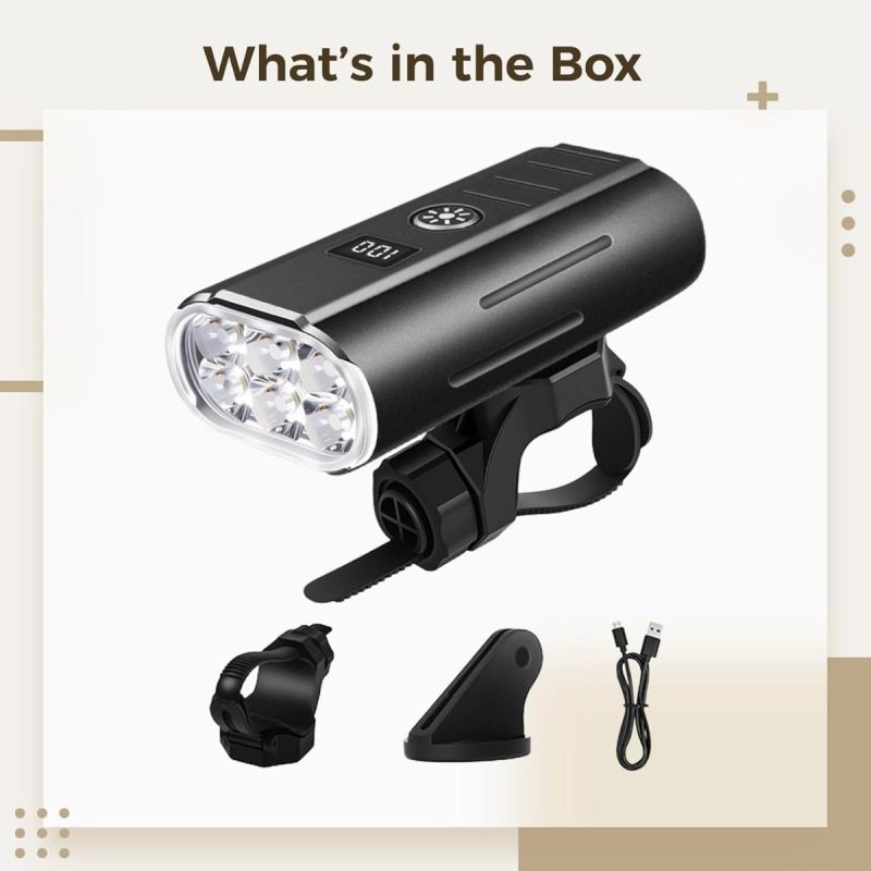 LED Bike Light USB Rechargeable Cycling Safety Front Lamp 2800LM High Brightness Bicycle light for Night Riding