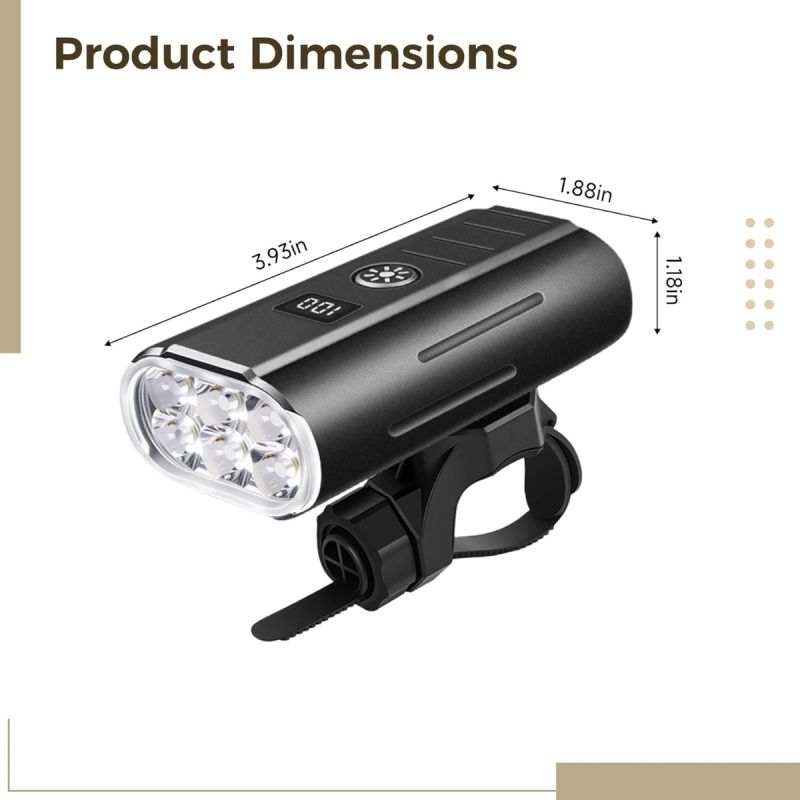 LED Bike Light USB Rechargeable Cycling Safety Front Lamp 2800LM High Brightness Bicycle light for Night Riding