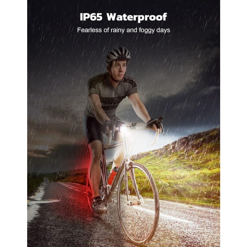 Bike Lights for Night Riding, USB Rechargeable Bike Lights Front and Back, Waterproof IP65 Bicycle Light, Bike Headlight and Tail Light Set