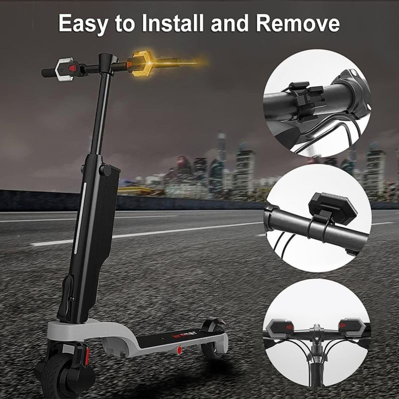 Bicycle Turn Signal Front and Rear Set with Wireless Remote Control, Bike Direction Indicator with Horn, also Use as Bike Tail Light
