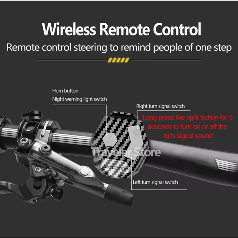 CarryBright CB4C Bike Indicators Lights Wireless Remote Control Turn Signal Horn Taillight Waterproof Bike Warning Lamp Electric Bicycle Flashers