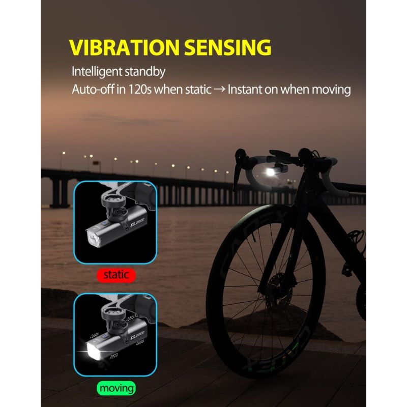 TOWILD CL2000 Bicycle Light With Cut-off Line Beam 2000LM Rechargeable 5000mAh Led Bike Front Lights IPX6 MTB Cycling Headlights