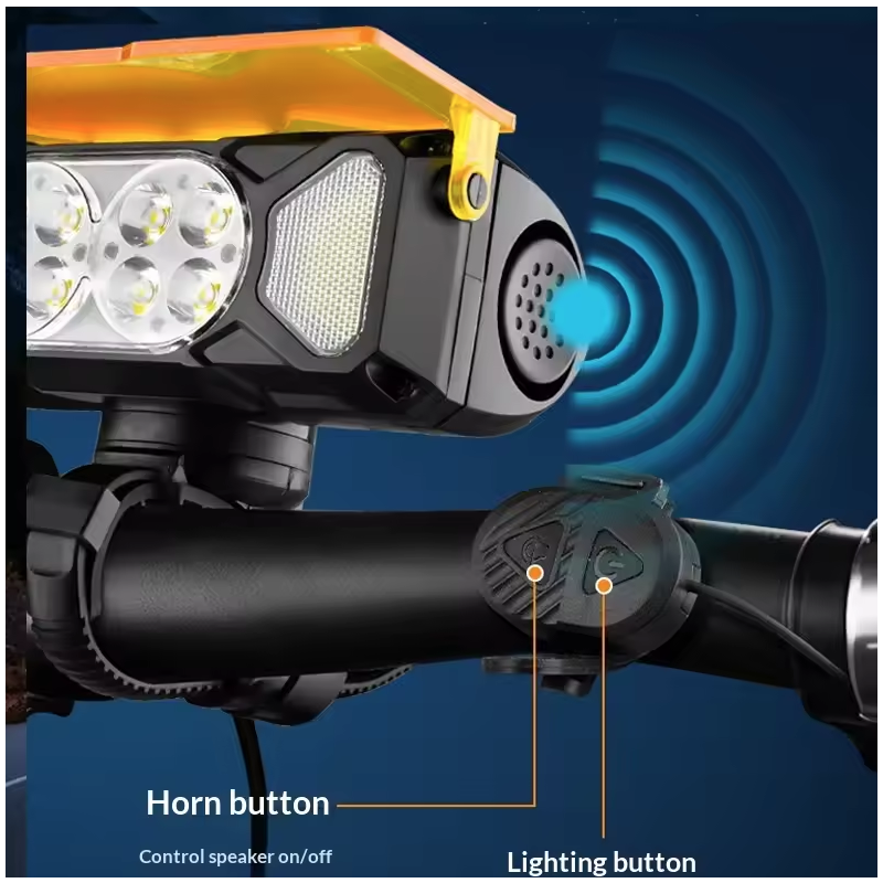 Bike Light with Horn 3000mAh Road Bike Front Light 2000LM MTB Head Lights Waterpoof Cycling Bicycle Safety Lamp