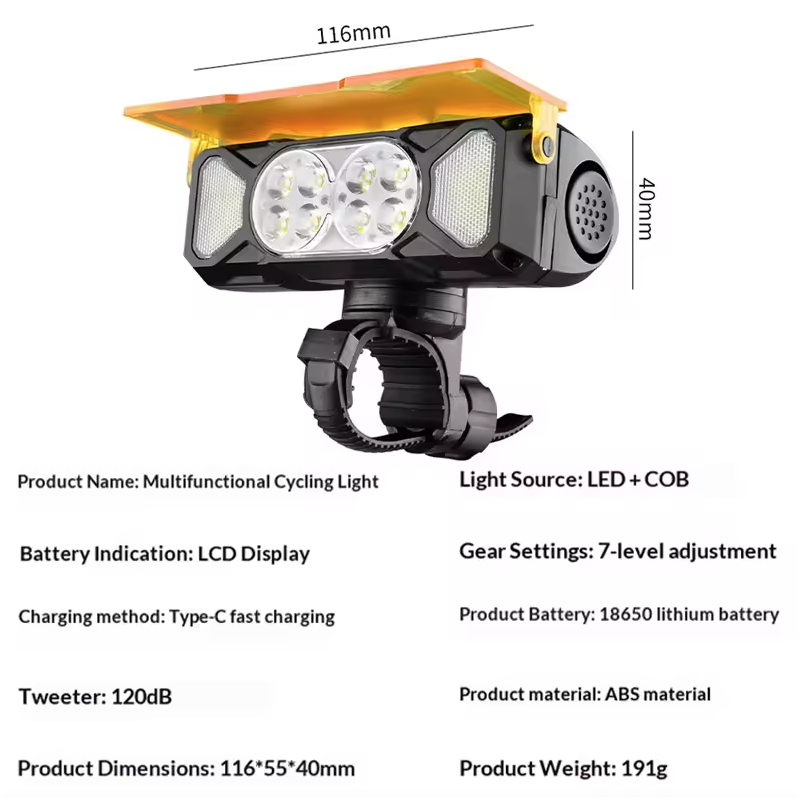 Bike Light with Horn 3000mAh Road Bike Front Light 2000LM MTB Head Lights Waterpoof Cycling Bicycle Safety Lamp