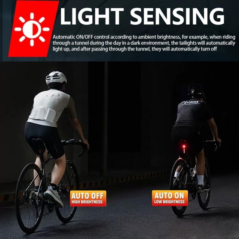 Bike Tail Light Smart Bicycle Taillight for Night Riding