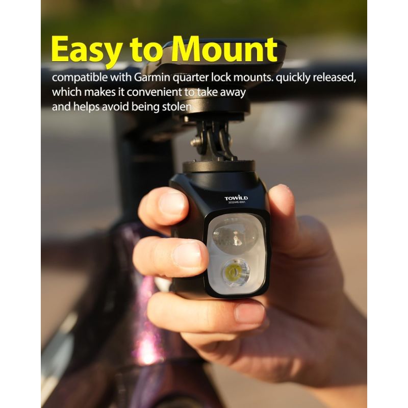 TOWILD DL1700 Bicycle Light With Cut-Off Line Beam1900LM Rechargeable Bike Front Light Mtb Cycling Headlights