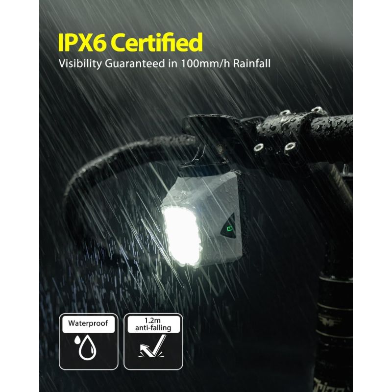 TOWILD DL1700 Bicycle Light With Cut-Off Line Beam1900LM Rechargeable Bike Front Light Mtb Cycling Headlights