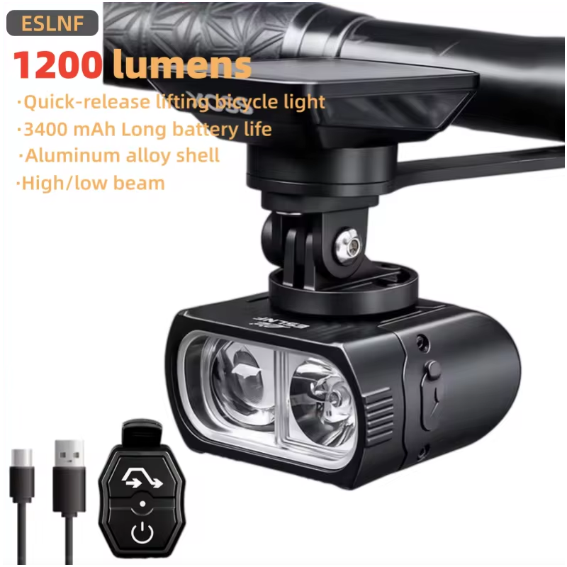 Bicycle Light Nighttime Cycling Light 1200LM Adjustable Beam Bike Headlights Bicycle Accessories