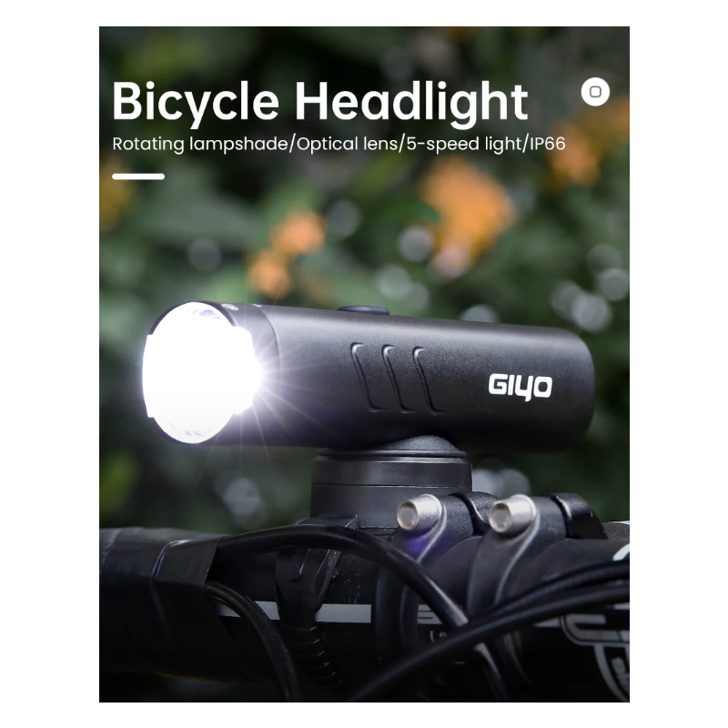 NiteBeam Bicycle Front Lighting 1500LM Headlamp Rotatable Lens USB Charge IP66 Waterproof Anti-Glare Bike Light