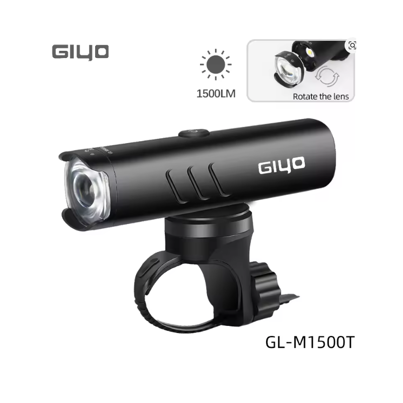 NiteBeam Bicycle Front Lighting 1500LM Headlamp Rotatable Lens USB Charge IP66 Waterproof Anti-Glare Bike Light