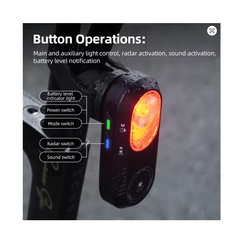 CYCLAMI LA150 Radar Tail Light Smart Bike Taillight Brake Warning IPX6 Waterproof Cycling Warning Rear Lamp
