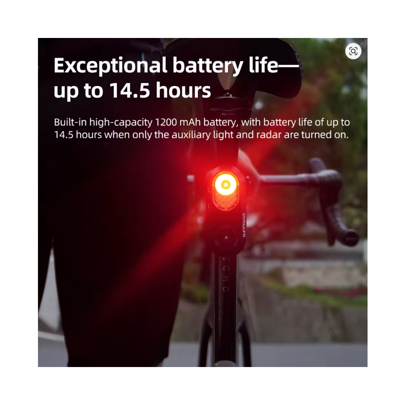 CYCLAMI LA150 Radar Tail Light Smart Bike Taillight Brake Warning IPX6 Waterproof Cycling Warning Rear Lamp