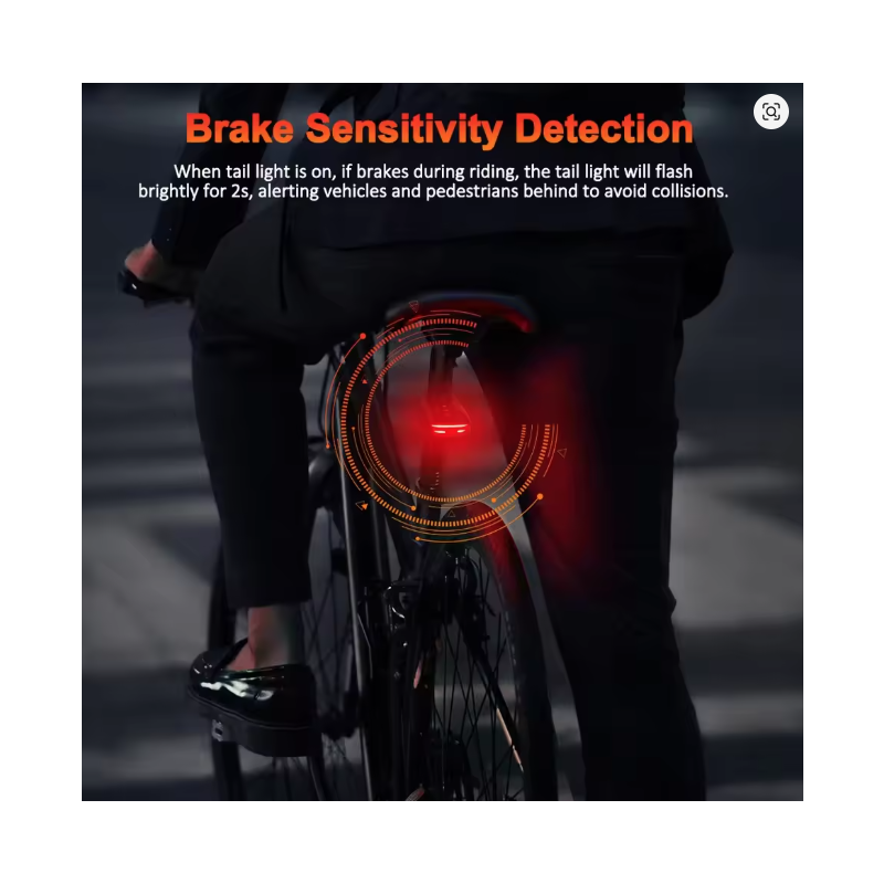 Bicycle Password Anti-theft Alarm Taillight 105dB Loud Burglar Alarm IPX6 Waterproof 4 Lighting Mode Bike Brake Warning Light