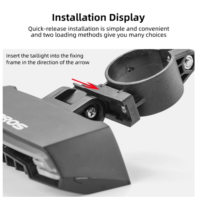 ROCKBROS LKWD-R1 Turn Signal Light with Remote Control, Steering Laser Light, Smart Wireless Bike Light 