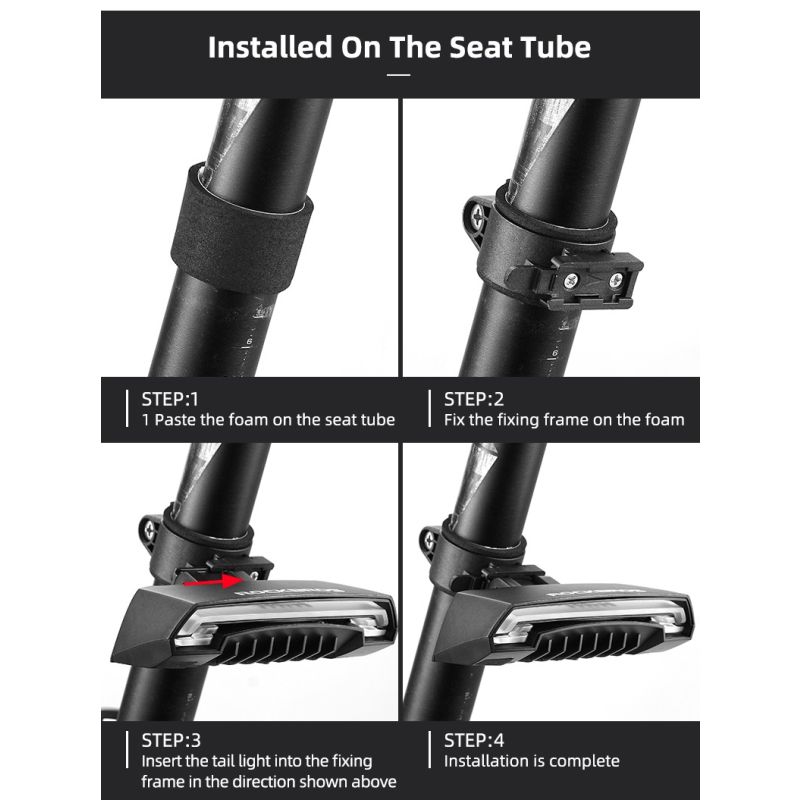ROCKBROS LKWD-R1 Turn Signal Light with Remote Control, Steering Laser Light, Smart Wireless Bike Light 