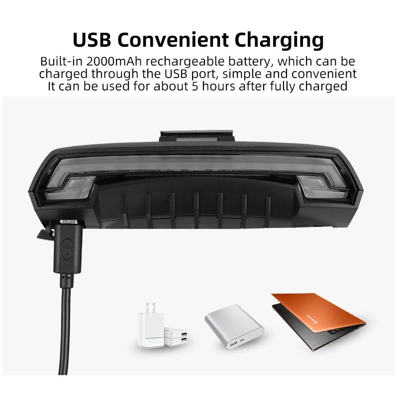 ROCKBROS LKWD-R1 Turn Signal Light with Remote Control, Steering Laser Light, Smart Wireless Bike Light