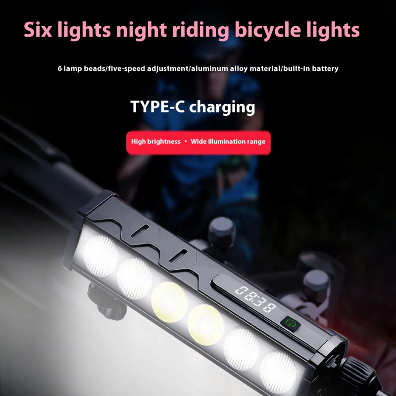 4000 Lumen Bike Headlight Super Bright IPX6 Waterproof 5000mAh USB-C Rechargeable Bicycle Front Light Aluminum Alloy Cycling Headlight for MTB Road Night Riding