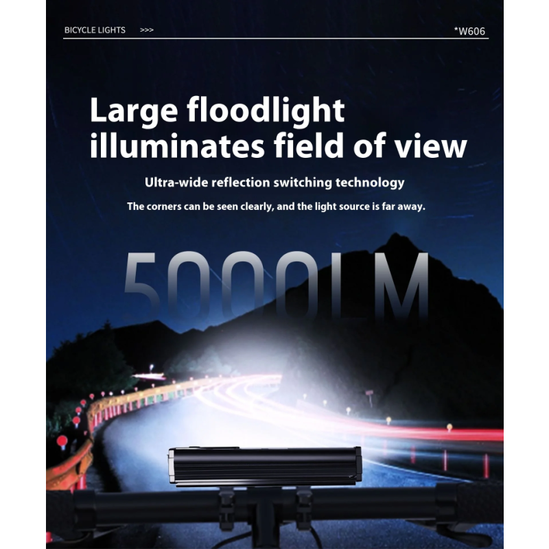 4000 Lumen Bike Headlight Super Bright IPX6 Waterproof 5000mAh USB-C Rechargeable Bicycle Front Light Aluminum Alloy Cycling Headlight for MTB Road Night Riding