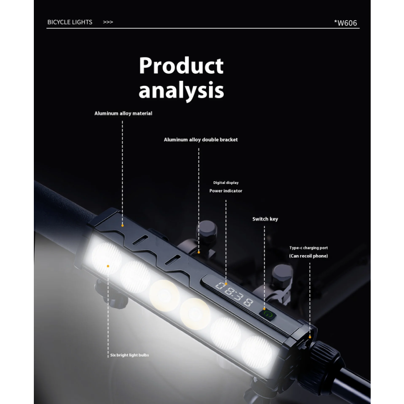 4000 Lumen Bike Headlight Super Bright IPX6 Waterproof 5000mAh USB-C Rechargeable Bicycle Front Light Aluminum Alloy Cycling Headlight for MTB Road Night Riding