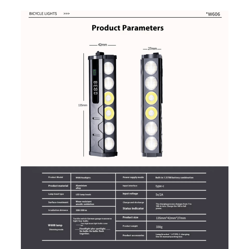 4000 Lumen Bike Headlight Super Bright IPX6 Waterproof 5000mAh USB-C Rechargeable Bicycle Front Light Aluminum Alloy Cycling Headlight for MTB Road Night Riding