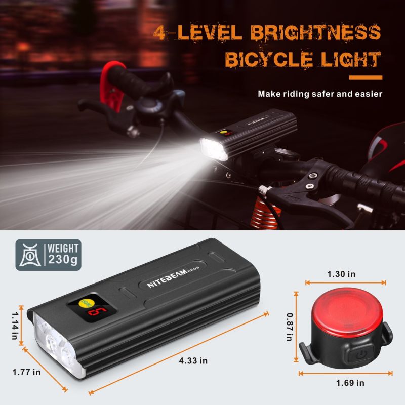 1600 Lumens Bike Lights Front and Rear Set USB Rechargeable Bicycle Headlight Super Bright Bike Front Light with 5x LED Versatile Cycling Safety Accessories for Mountain Road Kids Bikes Emergency Power Bank Function Multiple Modes