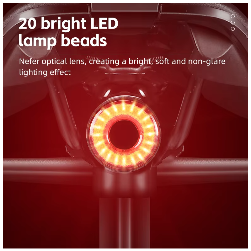 Bike Tail Light Smart Sensing MTB Road Bike Rear Light IPX6 Waterproof Type-C Charging Taillight Cycling Accessory