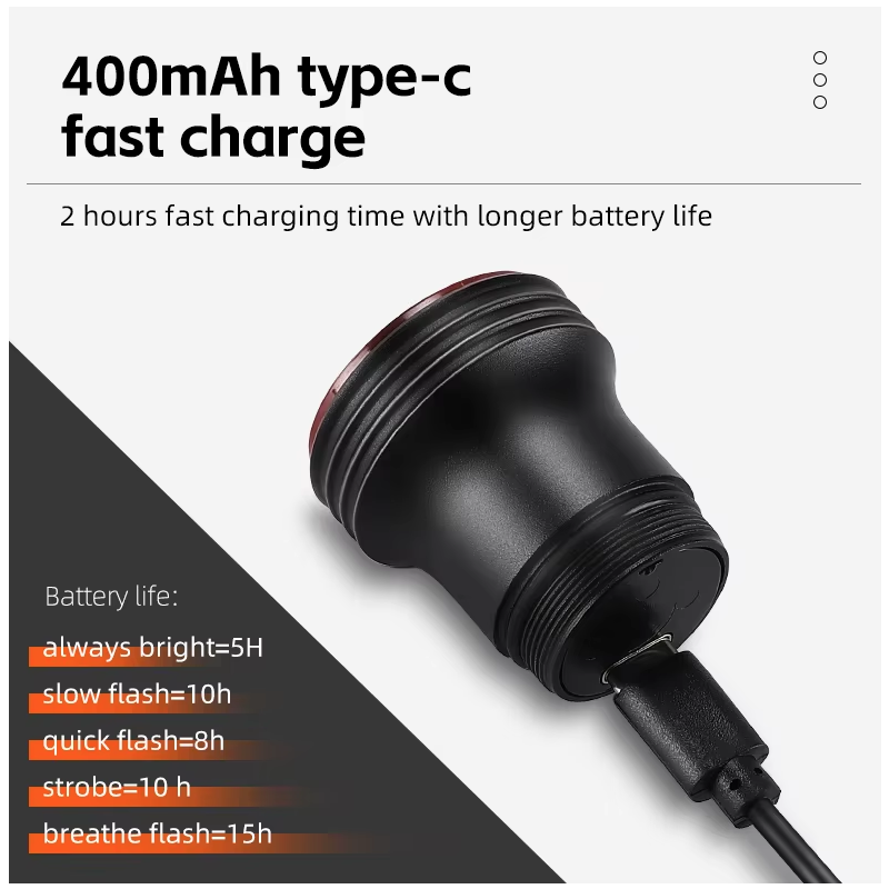 Bike Tail Light Smart Sensing MTB Road Bike Rear Light IPX6 Waterproof Type-C Charging Taillight Cycling Accessory