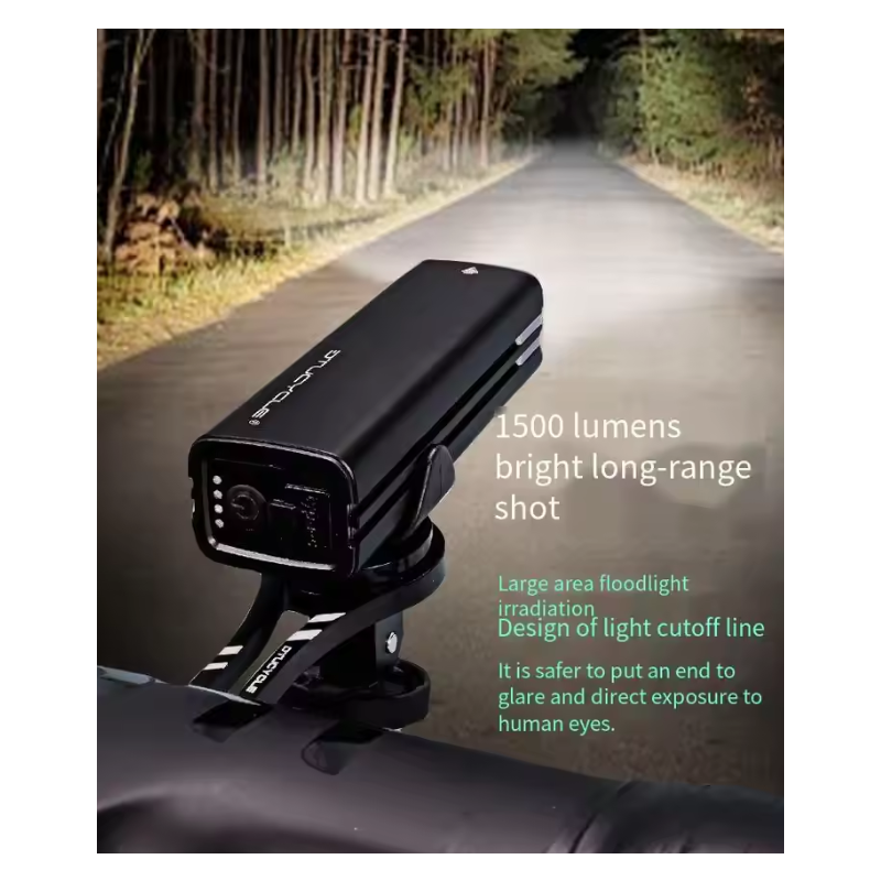 1500 Lumens Bike Light for Night Riding, USB-C Rechargeable Bike Headlight, Aluminium Alloy IPX6 Waterproof Bike Front Light