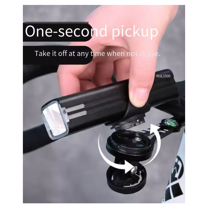 1500 Lumens Bike Light for Night Riding, USB-C Rechargeable Bike Headlight, Aluminium Alloy IPX6 Waterproof Bike Front Light