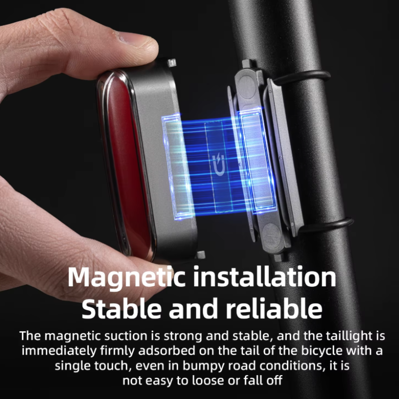ROCKBROS Magnetic Bike Tail Light Type-C 7 modes Rechargeable LED Bicycle Rear Light for Safety Cycling Light for Road & Mountain