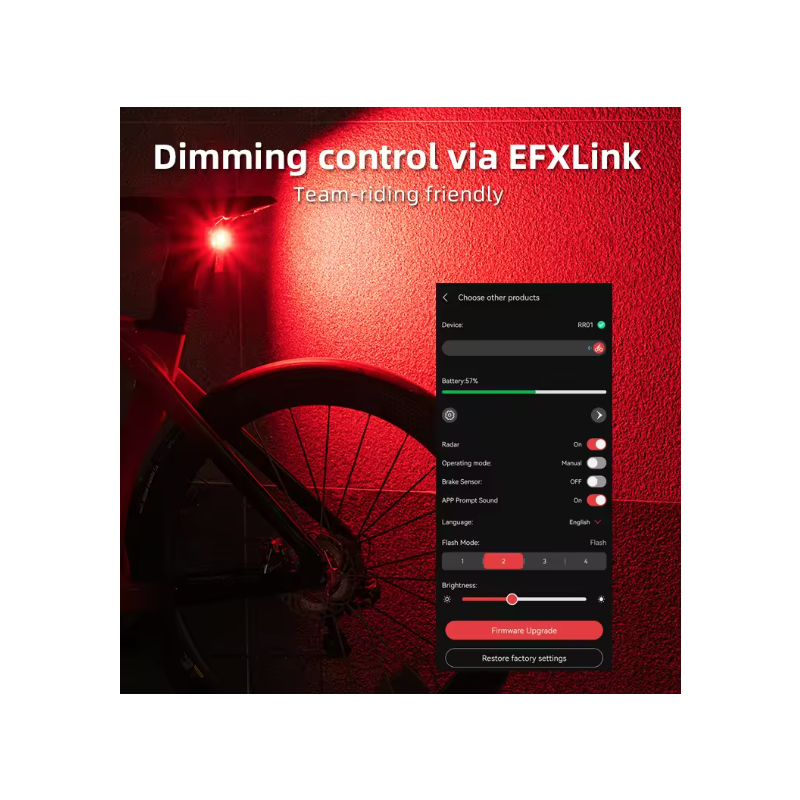 ENFITNIX RR01 Smart Radar Tail Light Bike Radar Tail Light Smart Rear Radar Taillight Brake Rechargeable USBSensing