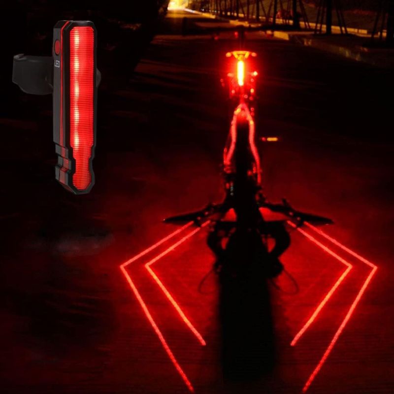 Bike Tail Light Rechargeable, Red LED Rear Bike Lights, Bicycle Laser Back Taillight Cycling Safety Warning Light, Bike Lights for Night Riding