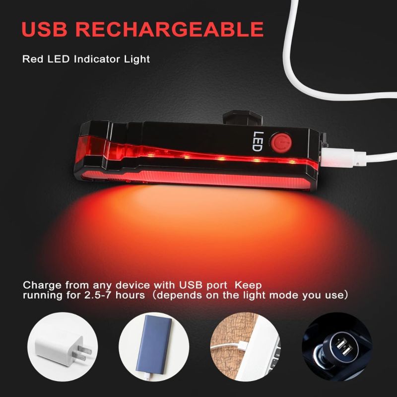 Bike Tail Light Rechargeable, Red LED Rear Bike Lights, Bicycle Laser Back Taillight Cycling Safety Warning Light, Bike Lights for Night Riding