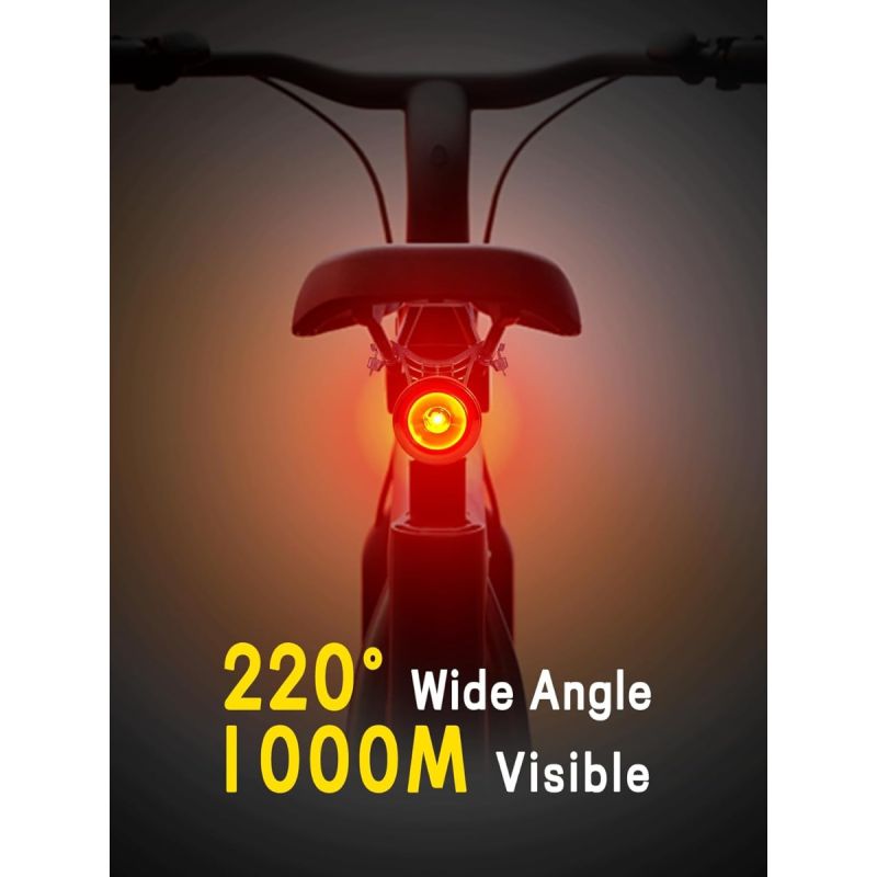 NiteBeam Bike Tail Light,USB-C Rechargeable Brake Sensing Bicycle Rear Light