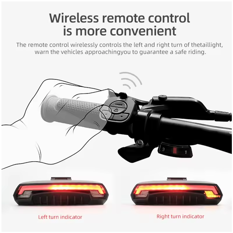 Meilan X5 Bicycle Rear Light Bike Remote Wireless Light Turn Signal LED Beam USB Chargeable Waterproof Cycling Tail Light
