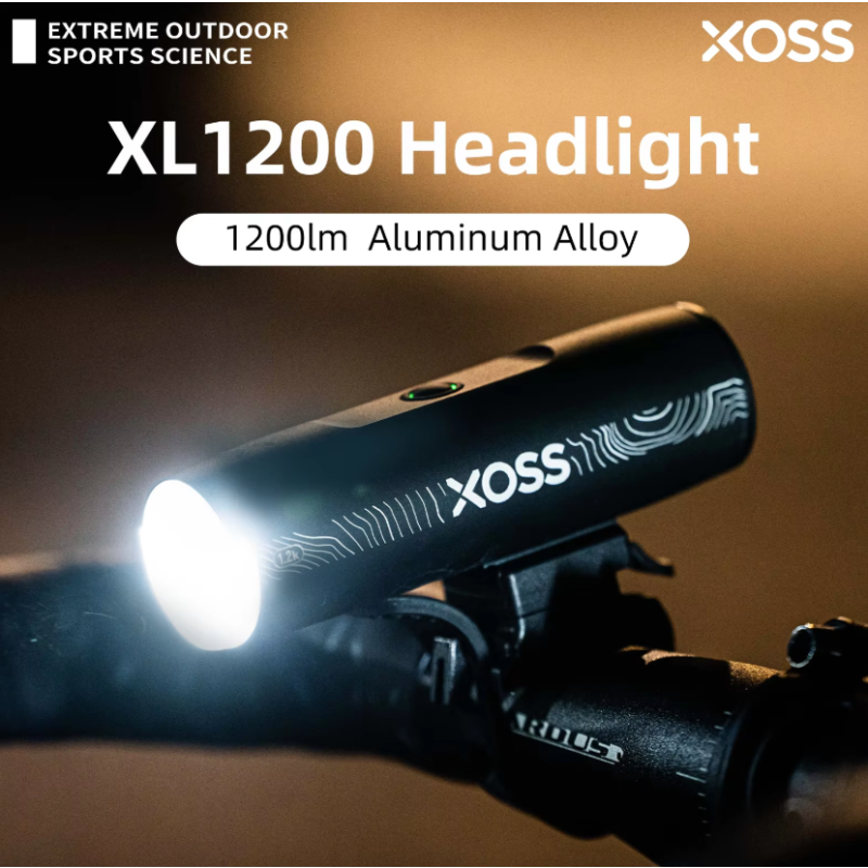 XOSS XL1200 Headlight 1200 Lm Bike Light Waterproof Rechargeable Front Lamp Bicycle Light Aluminum Ultralight Flashlight