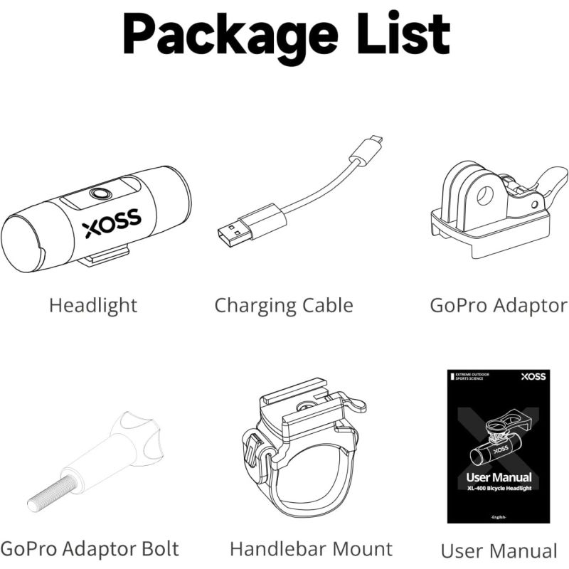 XOSS XL800 Bike Headlight 800 Lumen USB Rechargeable Road MTB Front Lamp Bicycle Light Aluminium Ultralight Flashlight