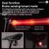 ROCKBROS A8 PRO Remote Control Bicycle Tail Light + Horn Brake Sensing Alarm Taillight IPX5 Bicycle Rear Light Electronic Bike Bell